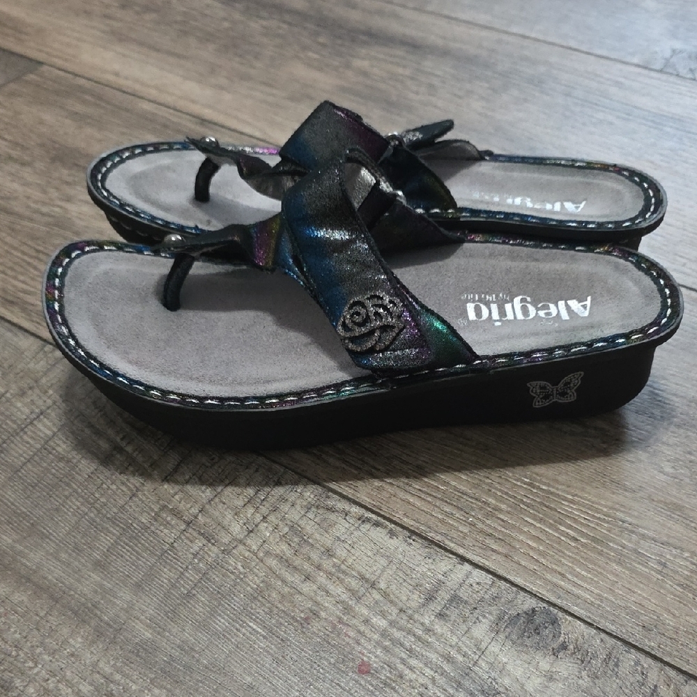 Alegria Carina Leather Thong Sandals